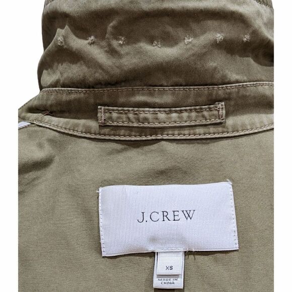 J. Crew Women's 100% Cotton Lightweight Utility Jacket Cinched Waist Size XS - Picture 10 of 11